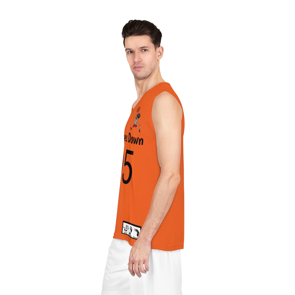 Five Toes Down Air Amputee Basketball Jersey Orange