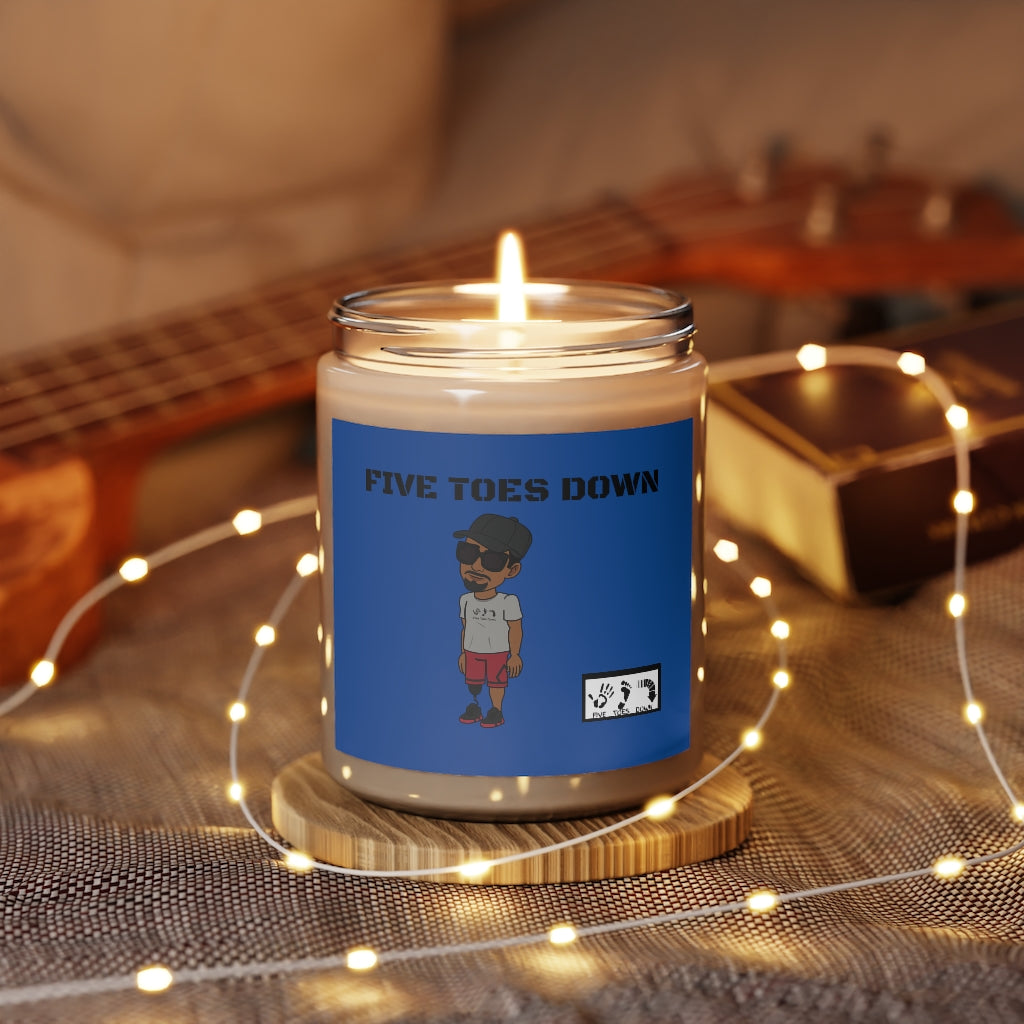 Five Toes Down Logo (blue) Scented Candle, 9oz