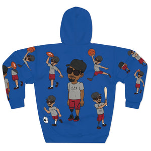 Five Toes Down Sports Unisex Pullover Hoodie blue 2