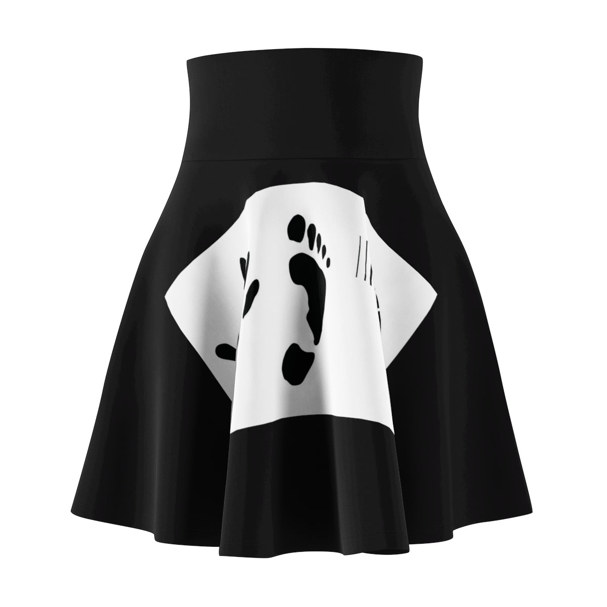 Five Toes Down Blk Women's Skater Skirt
