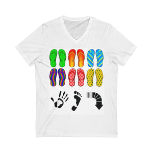 Five Toes Down Flip Flop Unisex V-Neck Tee