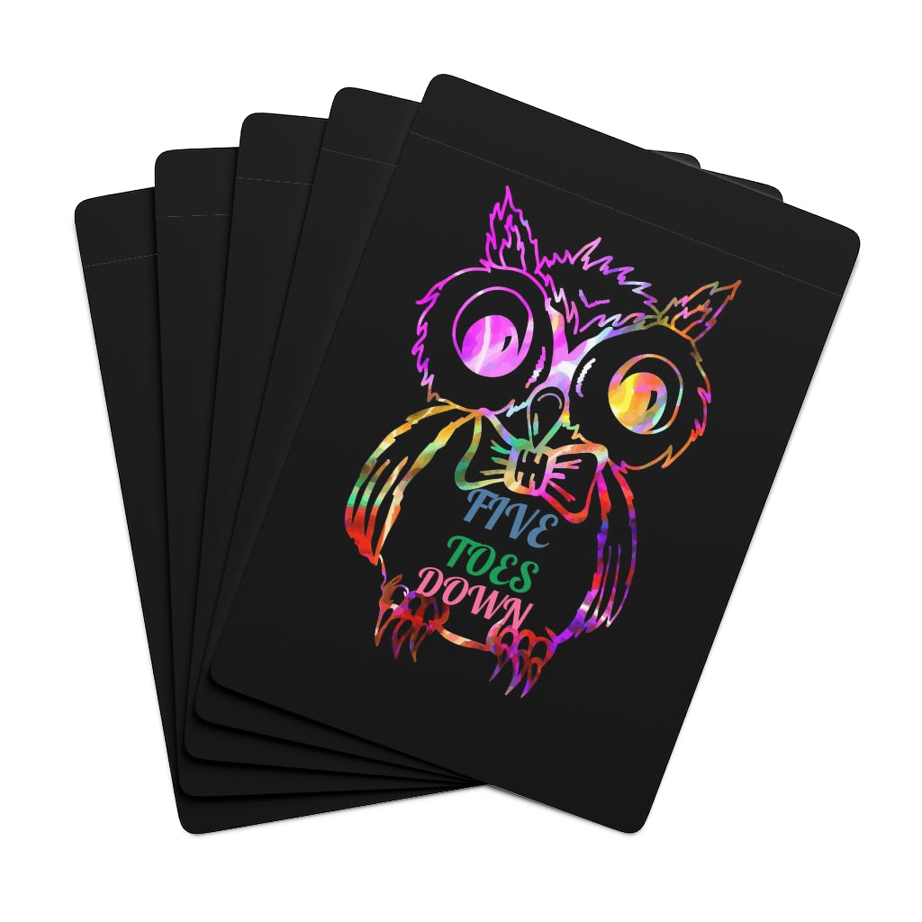 Five Toes Down Owl Poker Cards