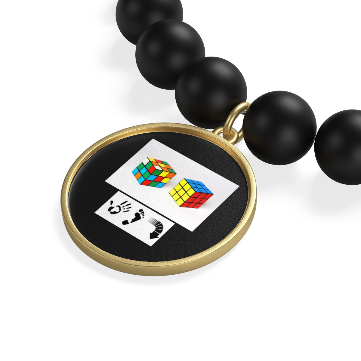 Five Toes Down Cube Matte Onyx Bracelet