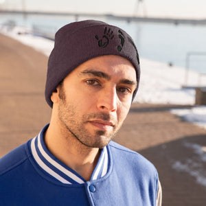Five Toes Down Knit Beanie Embroidered