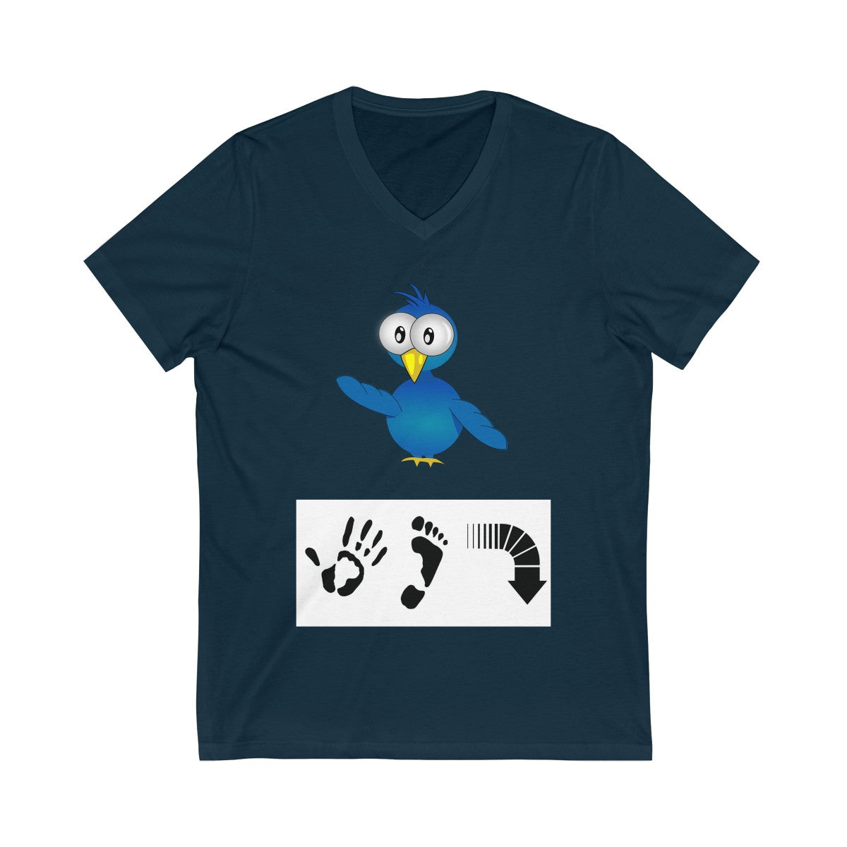 Five Toes Down Bird Unisex V-Neck Tee
