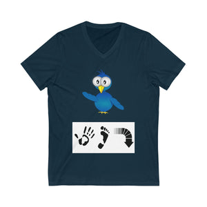 Five Toes Down Bird Unisex V-Neck Tee