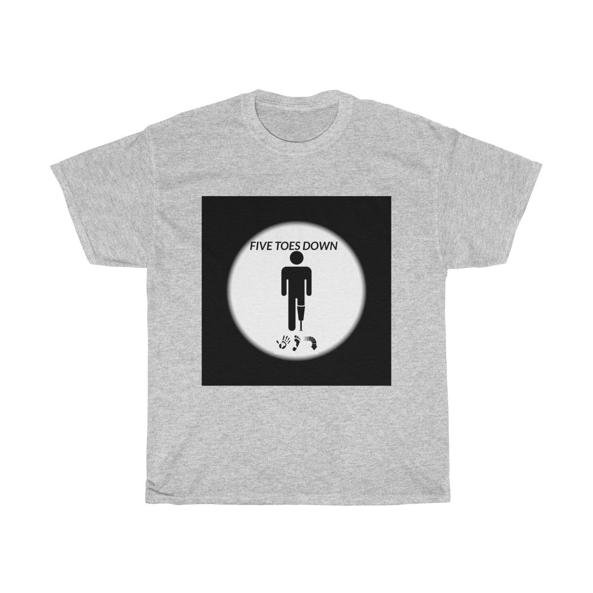 Five Toes Down Circle Pic Unisex Tee