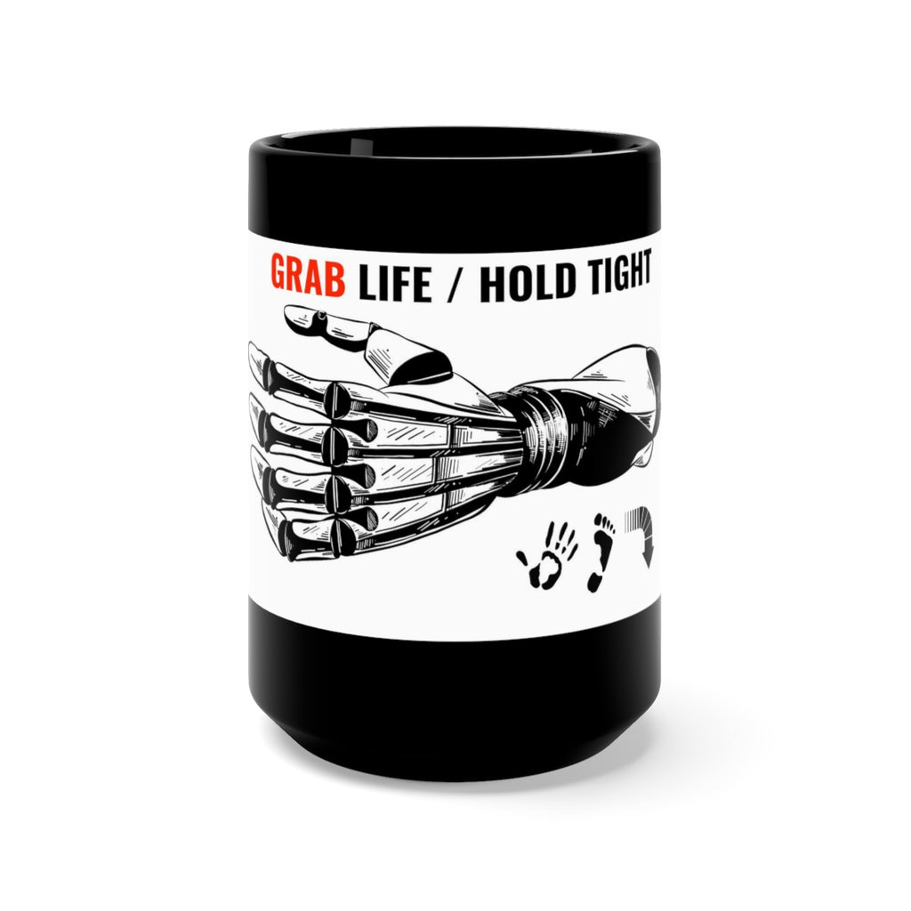 Five Toes Down Grab Life Black Mug 15oz