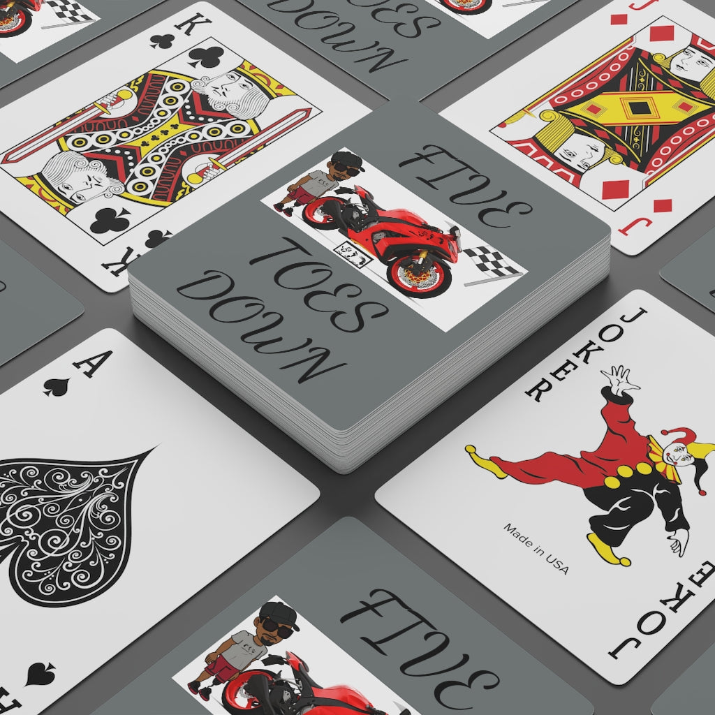 Five Toes Down Rider Custom Poker Cards