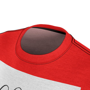Five Toes Down Futuristic Red Unisex Cut & Sew Tee