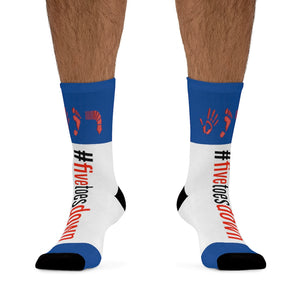 Five Toes Down Hashtag Socks Blue