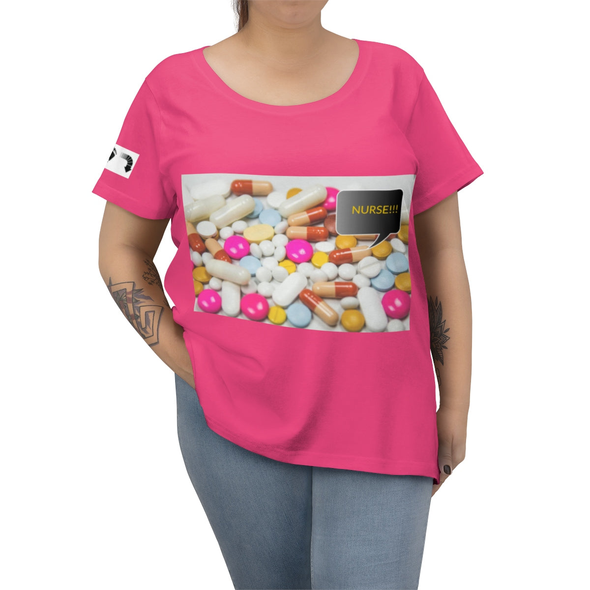 Five Toes Down Nurse Women's Curvy Tee