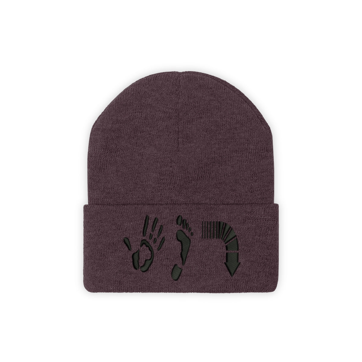 Five Toes Down Knit Beanie Embroidered