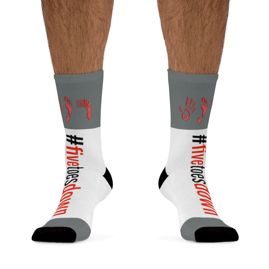 Five Toes Down Hashtag Socks Grey