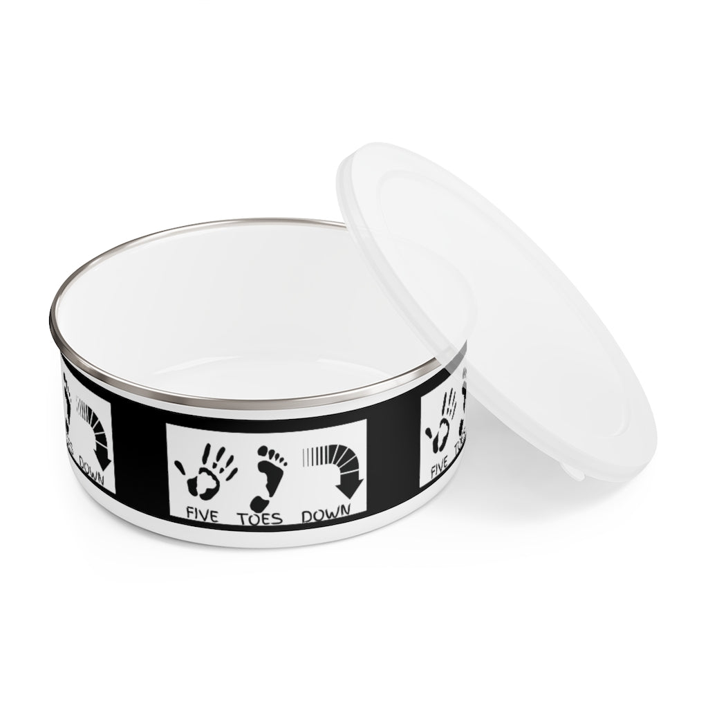 Five Toes Down Enamel Bowl Blk