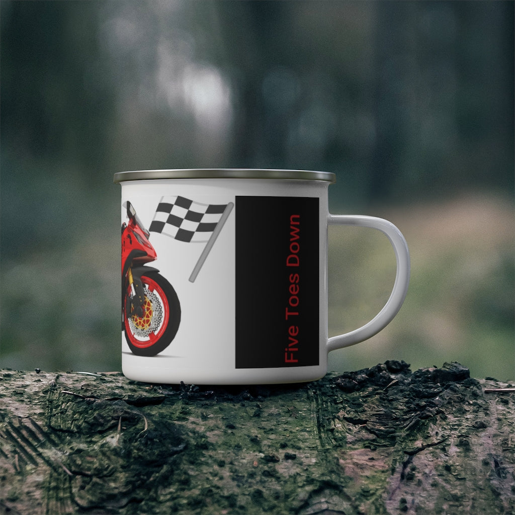 Five Toes Down Rider Enamel Campfire Mug