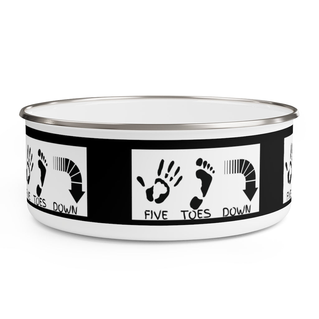 Five Toes Down Enamel Bowl Blk