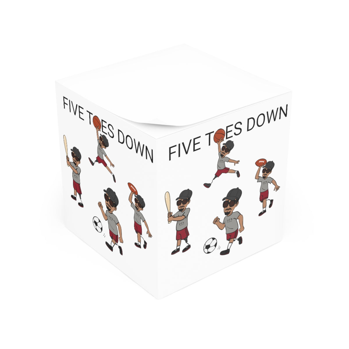 Five Toes Down Sports Note Cube