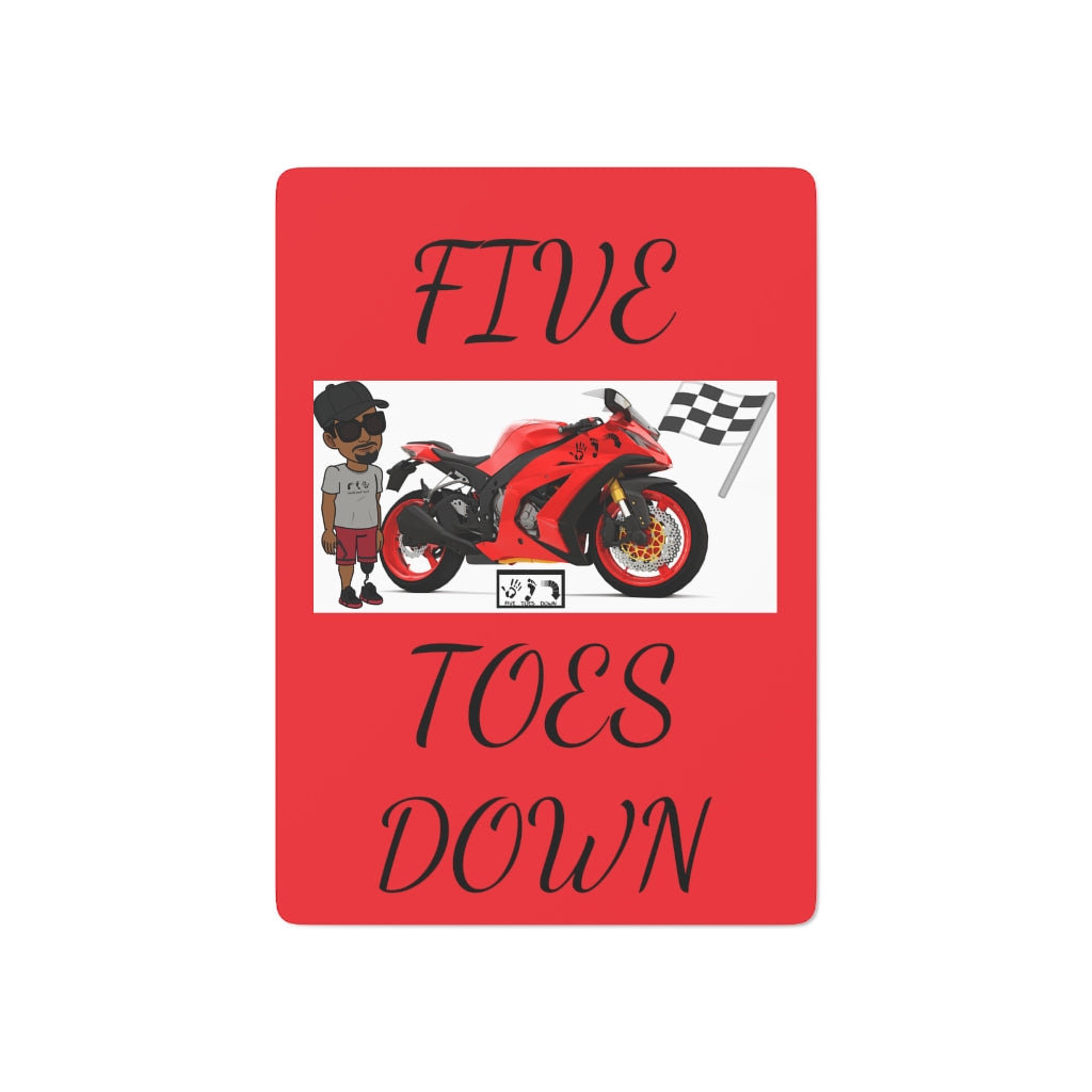 Five Toes Down Rider Custom Poker Cards Red
