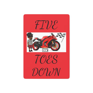 Five Toes Down Rider Custom Poker Cards Red