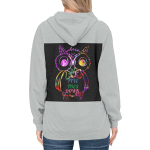 Five Toes Down Owl Unisex Lightweight Hoodie(Back)