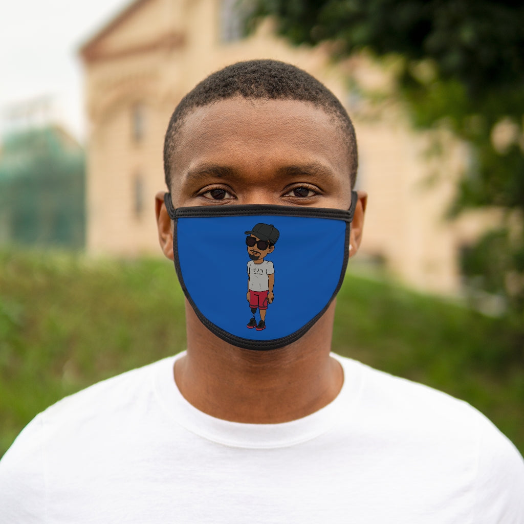 Five Toes Down Henry the Amputee Mixed-Fabric Face Mask Blue