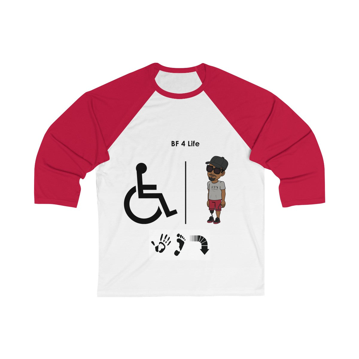 Five Toes Down Best Friend Unisex 3/4 Sleeve Baseball Tee