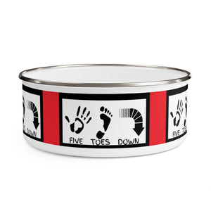 Five Toes Down Enamel Bowl Red