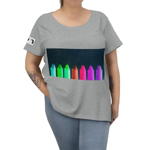 Five Toes Down Lipstick Women's Curvy Tee