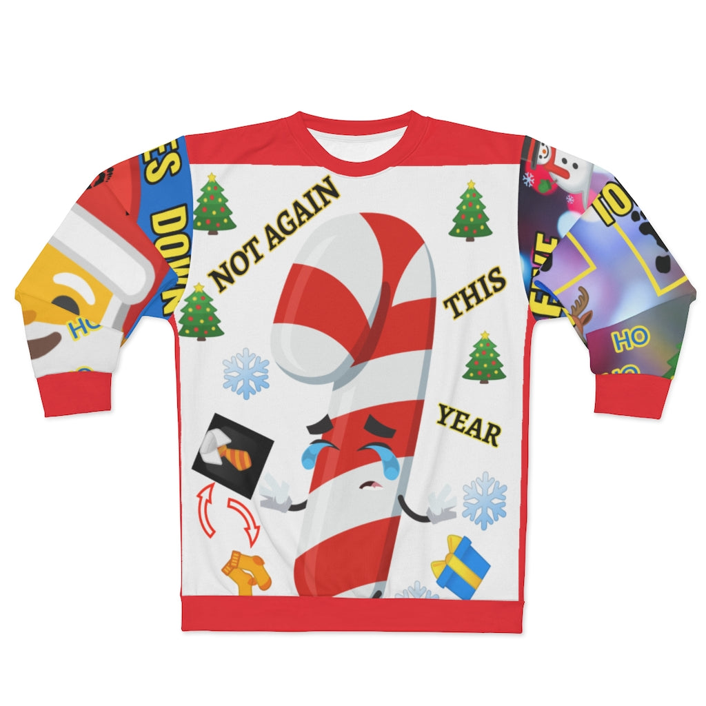 Five Toes Down Candy Cane Ugly Unisex Sweatshirt