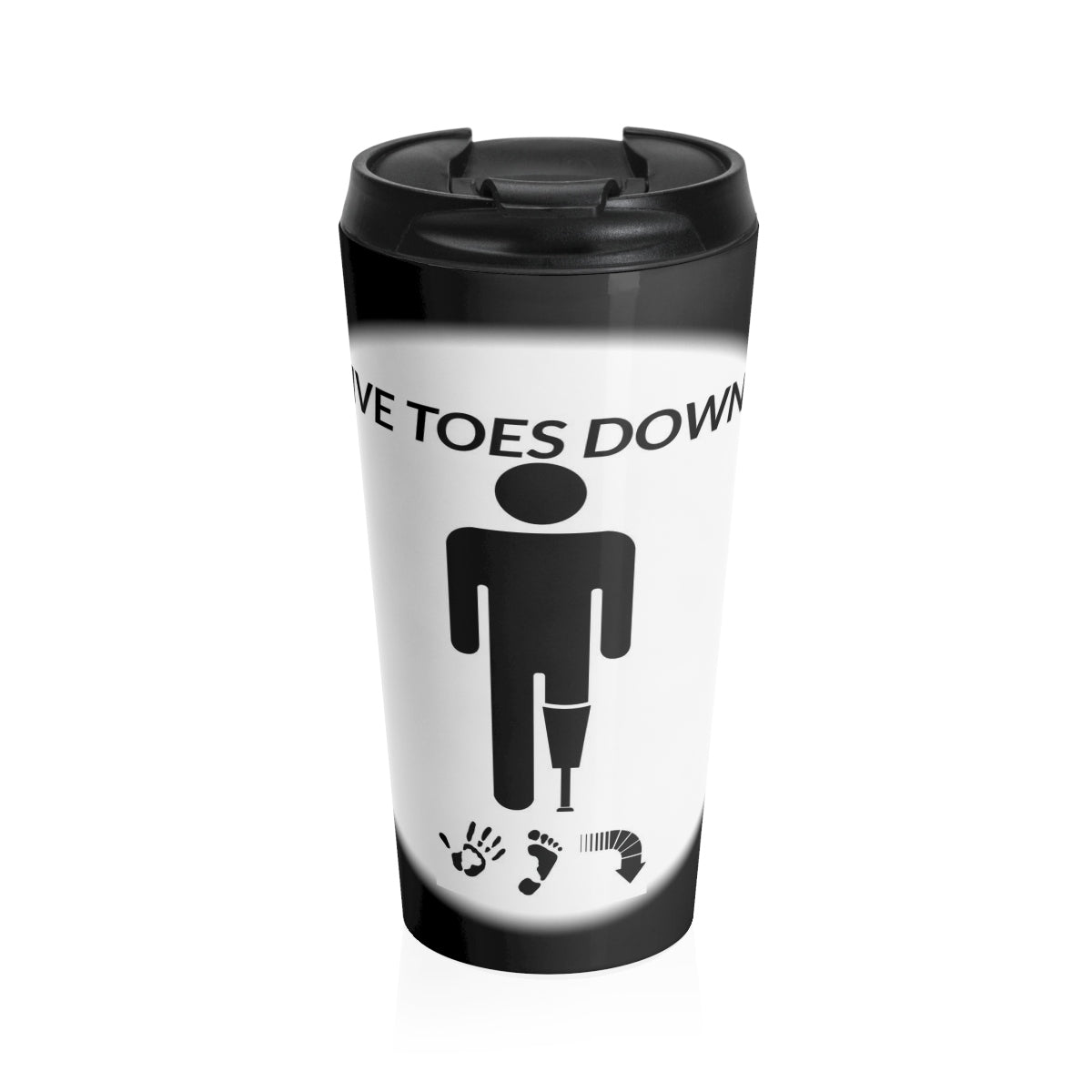 Five Toes Down Circle Pic Stainless Steel Travel Mug
