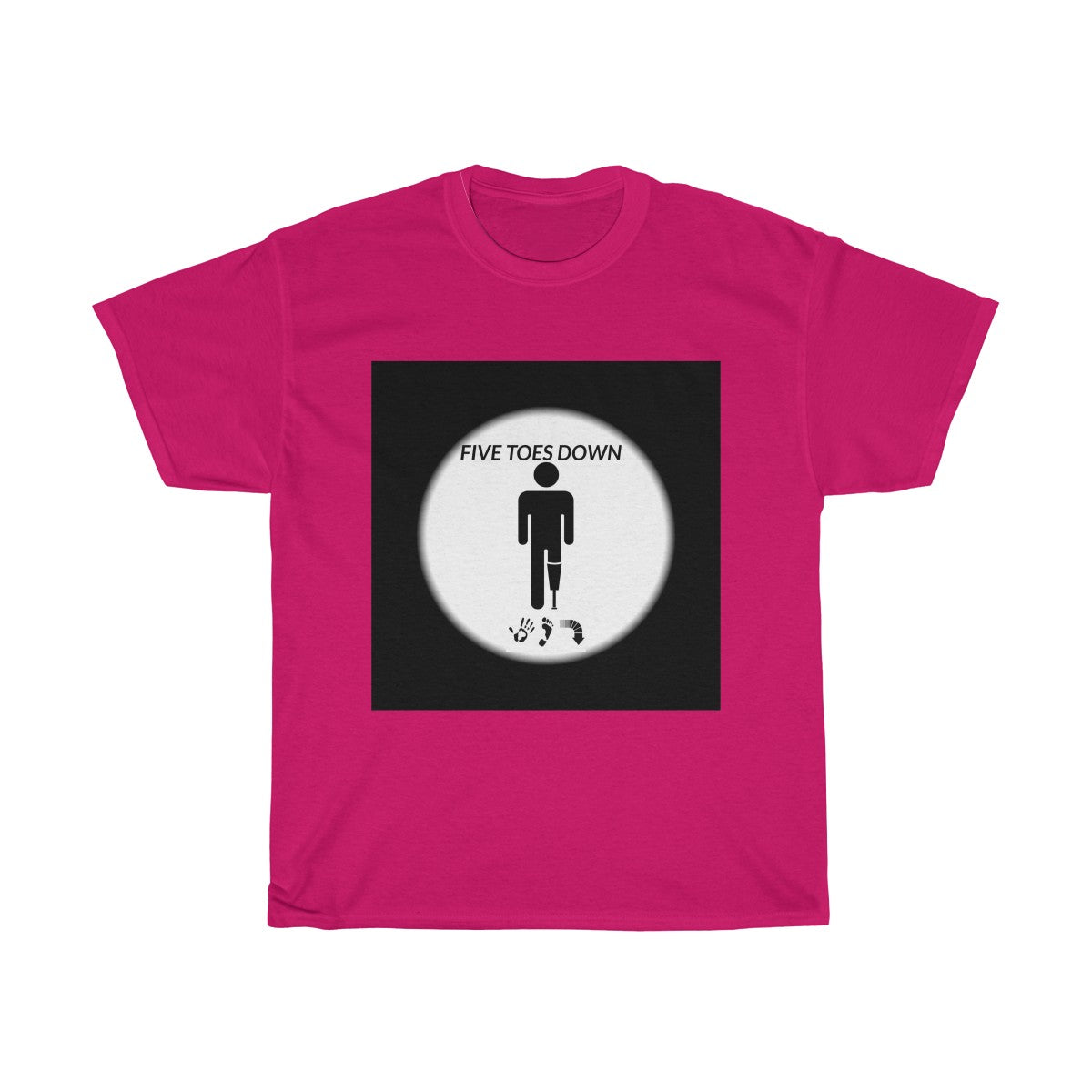 Five Toes Down Circle Pic Unisex Tee