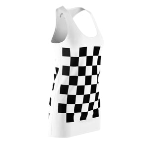 Five Toes Down Checkerboard Cut & Sew Racerback Dress