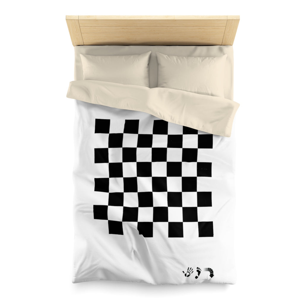 Five Toes Down Squares Microfiber Duvet Cover