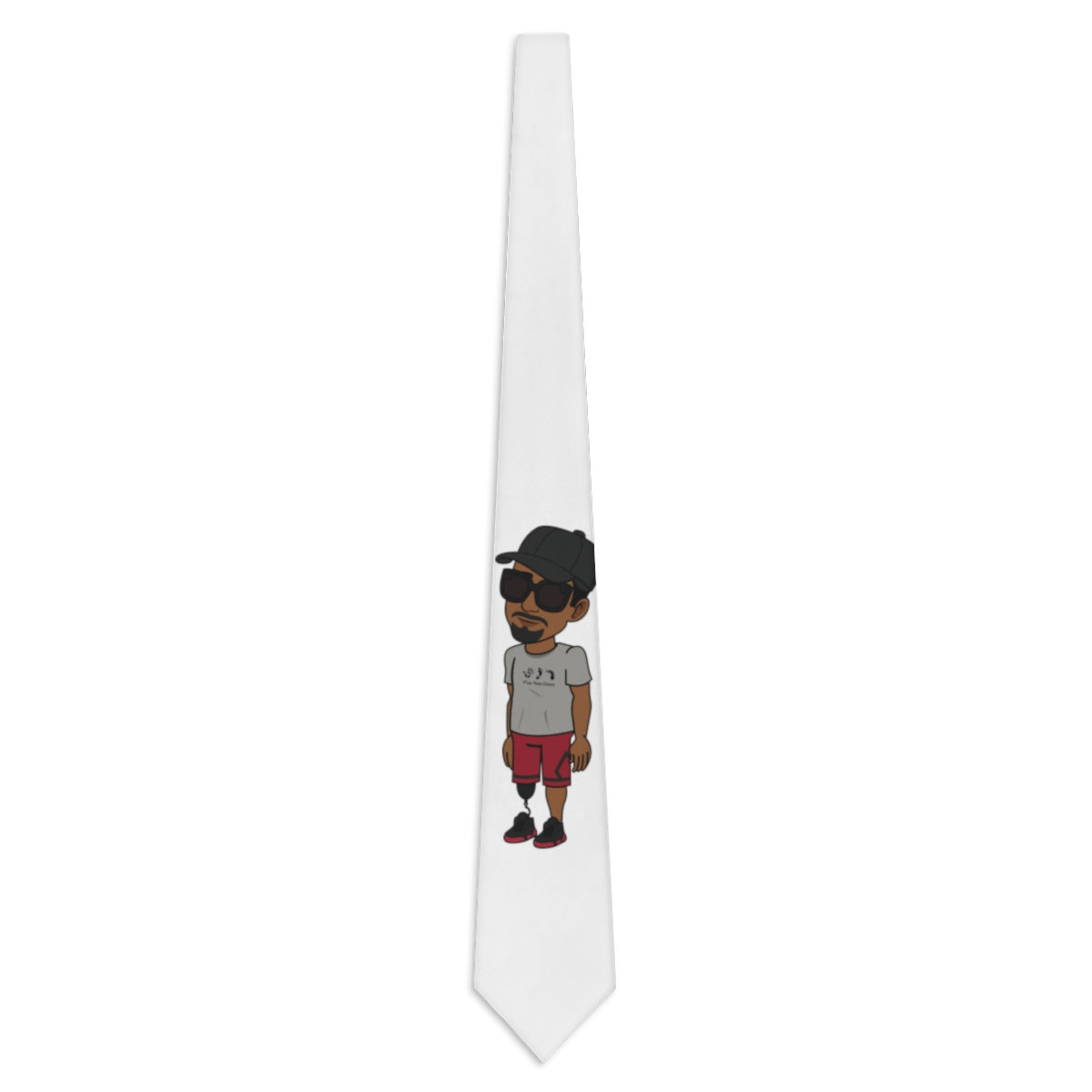 Five Toes Down Henry the Amputee Necktie white