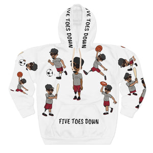 Five Toes Down Sports Unisex Pullover Hoodie white 2
