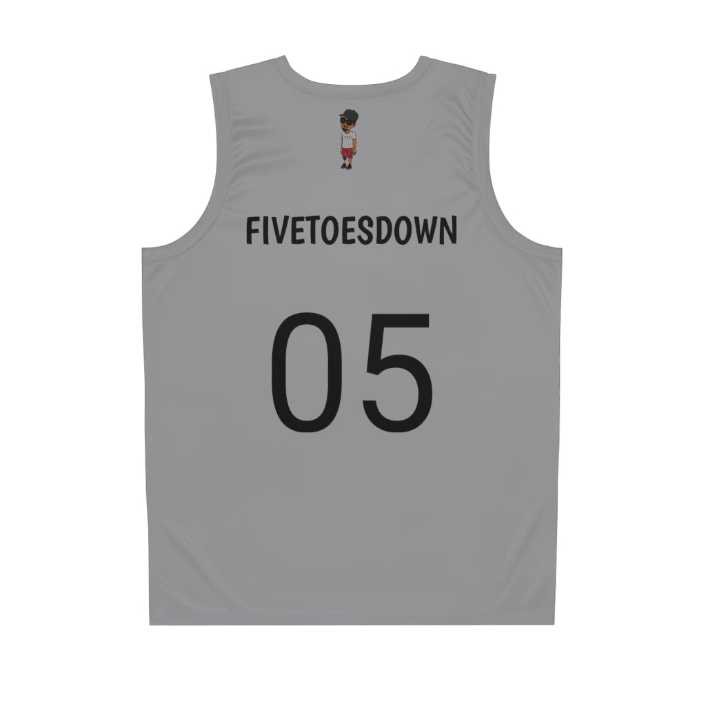 Five Toes Down Air Amputee Basketball Jersey Grey