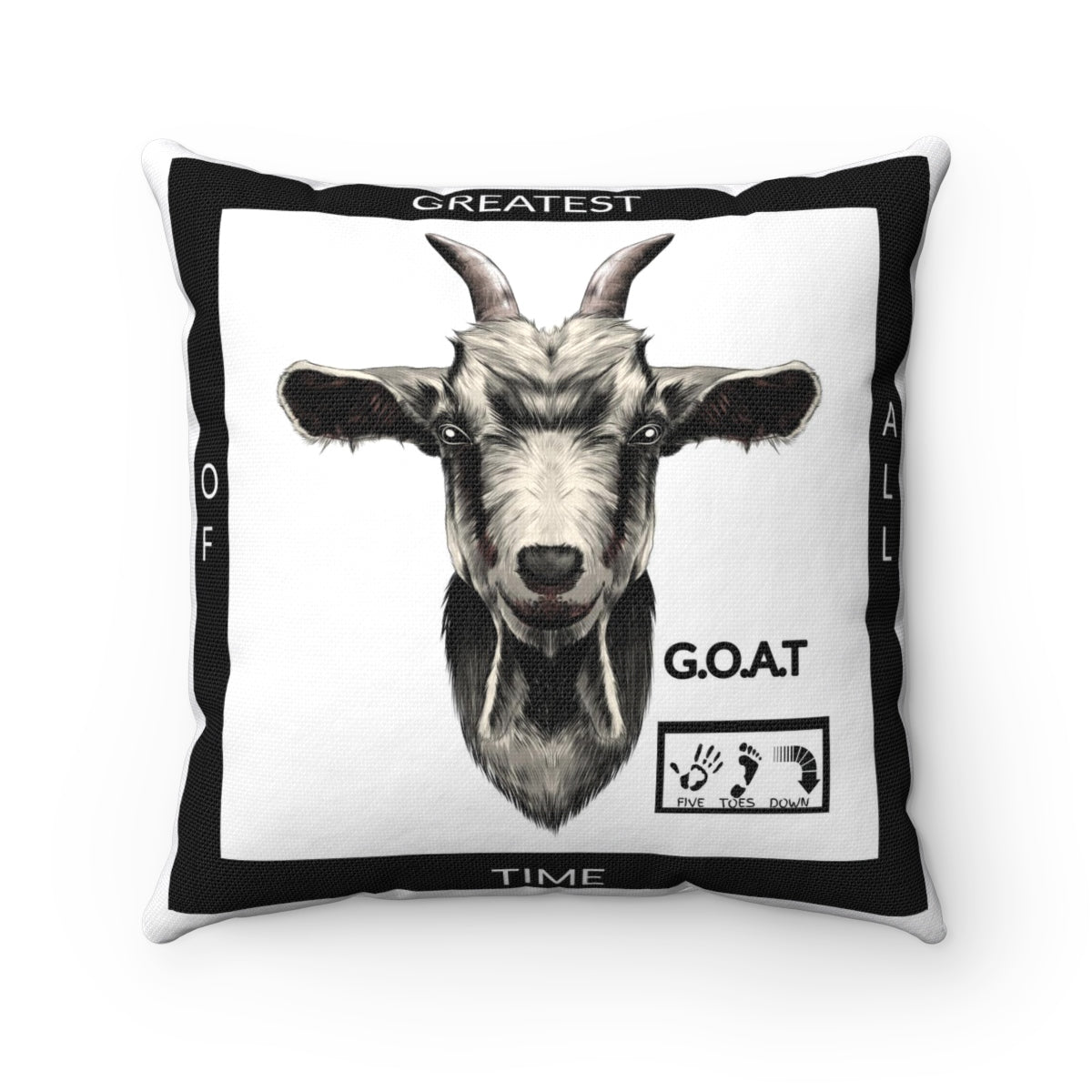 Five Toes Down G.O.A.T x2 Spun Polyester Square Pillow