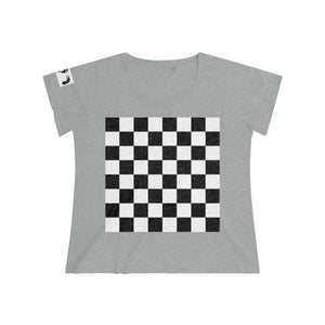 Five Toes Down  Checkerboard Women's Curvy Tee