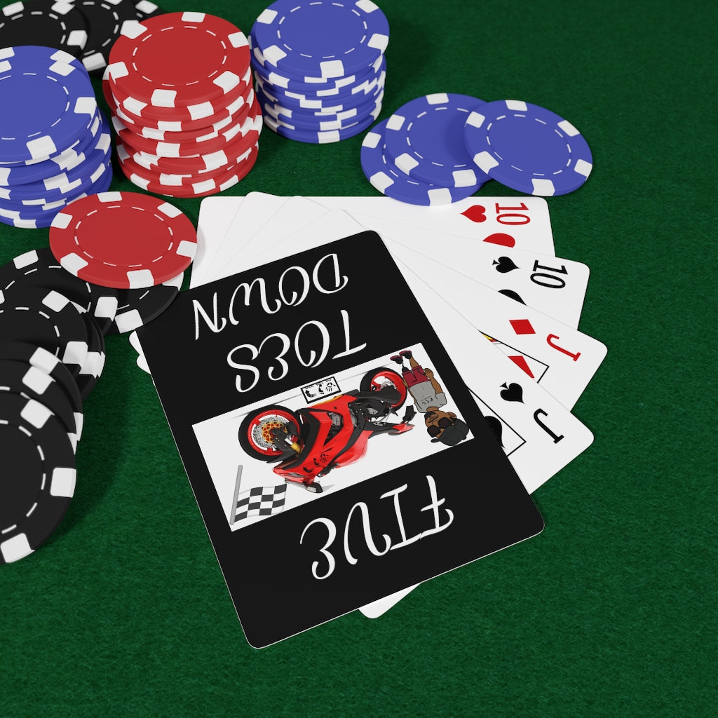 Five Toes Down Rider Custom Poker Cards Blk