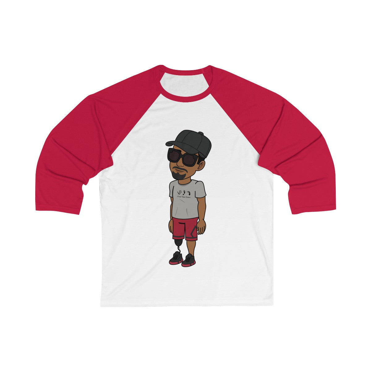 Five Toes Down Henry Unisex 3/4 Sleeve Baseball Tee