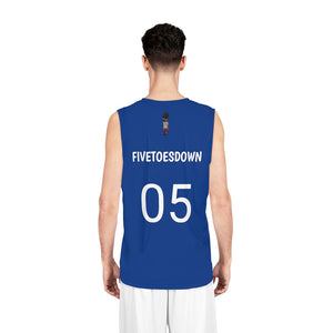 Five Toes Down Air Amputee Basketball Jersey Blue