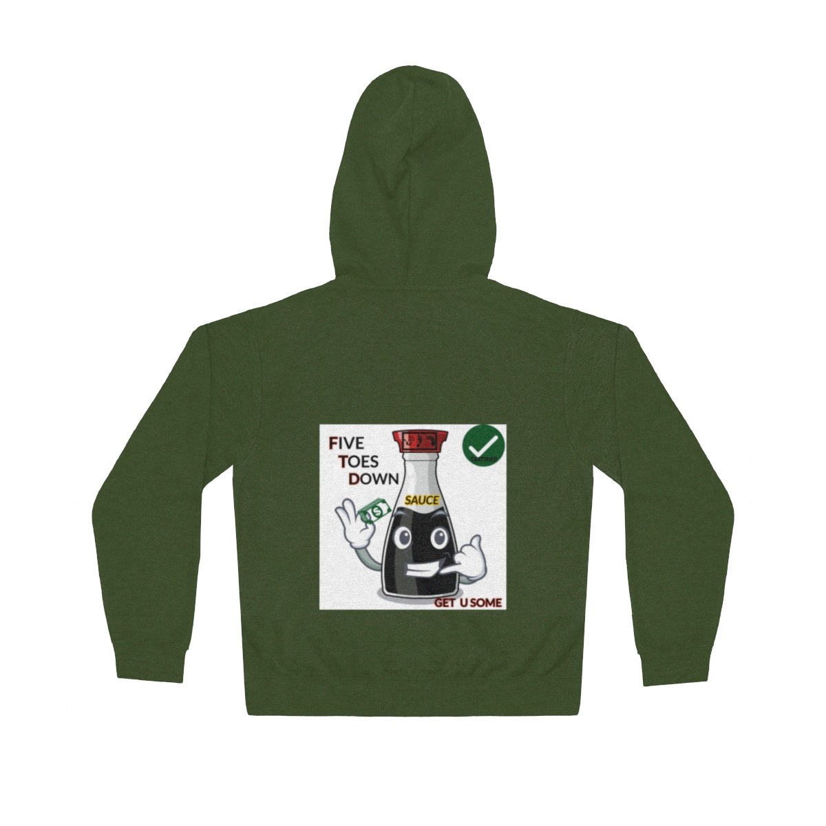 Five Toes Down Sauce Unisex Lightweight Hoodie(Back)