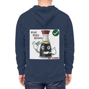 Five Toes Down Sauce Unisex Lightweight Hoodie(Back)