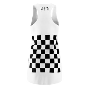 Five Toes Down Checkerboard Cut & Sew Racerback Dress