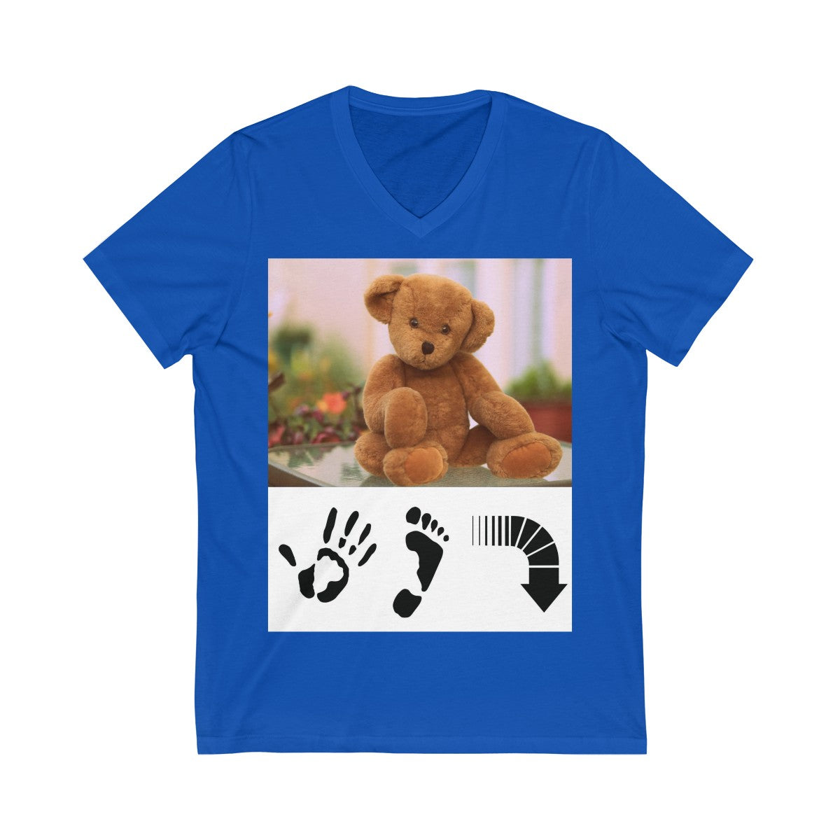 Five Toes Down Teddy Unisex V-Neck Tee