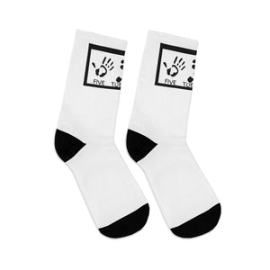 Five Toes Down Logo Socks White