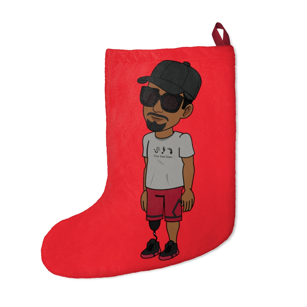 Five Toes Down Henry the Amputee Christmas Stockings Red