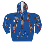 Five Toes Down Sports Unisex Pullover Hoodie blue
