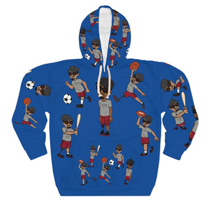 Five Toes Down Sports Unisex Pullover Hoodie blue